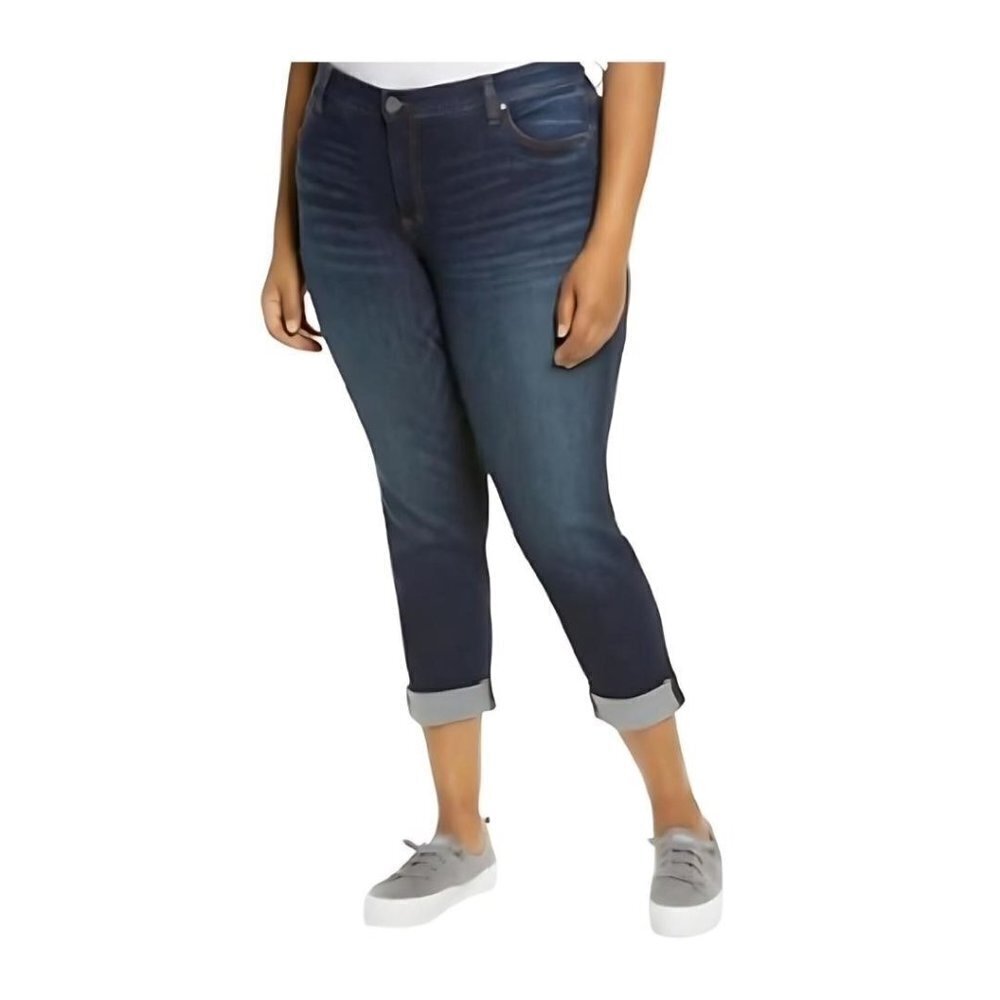 Kut From The Kloth Womens High Rise Dark Wash Boyfriend Jeans Plus Sz 26W New